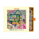 Werkshoppe 1000 piece puzzle box with a colorful garden design on a white background