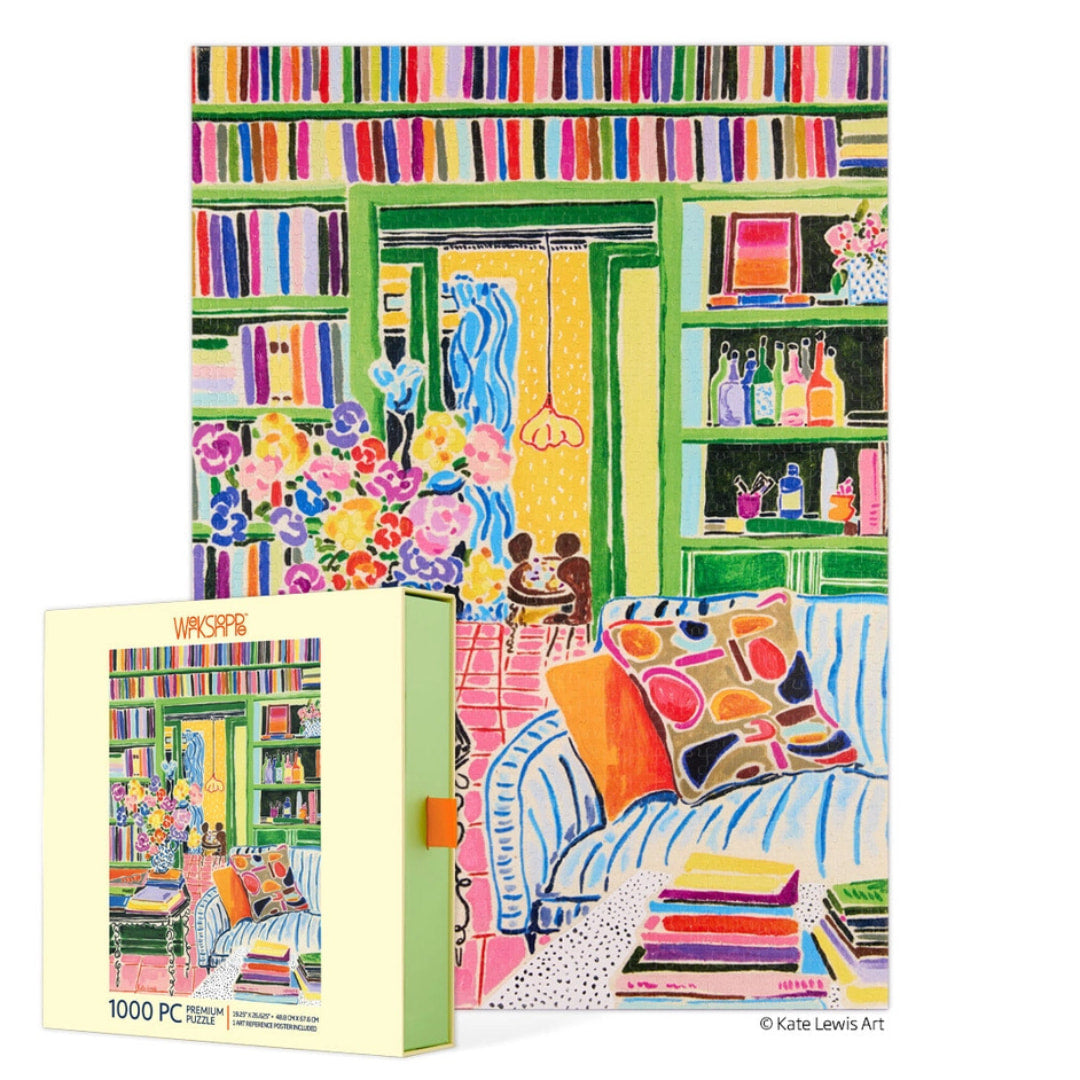 Werkshoppe Puzzles - Books & Bouquets 1000 Piece Puzzle - The Puzzle Nerds 