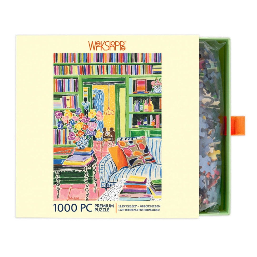 Werkshoppe Puzzles - Books & Bouquets 1000 Piece Puzzle - The Puzzle Nerds 