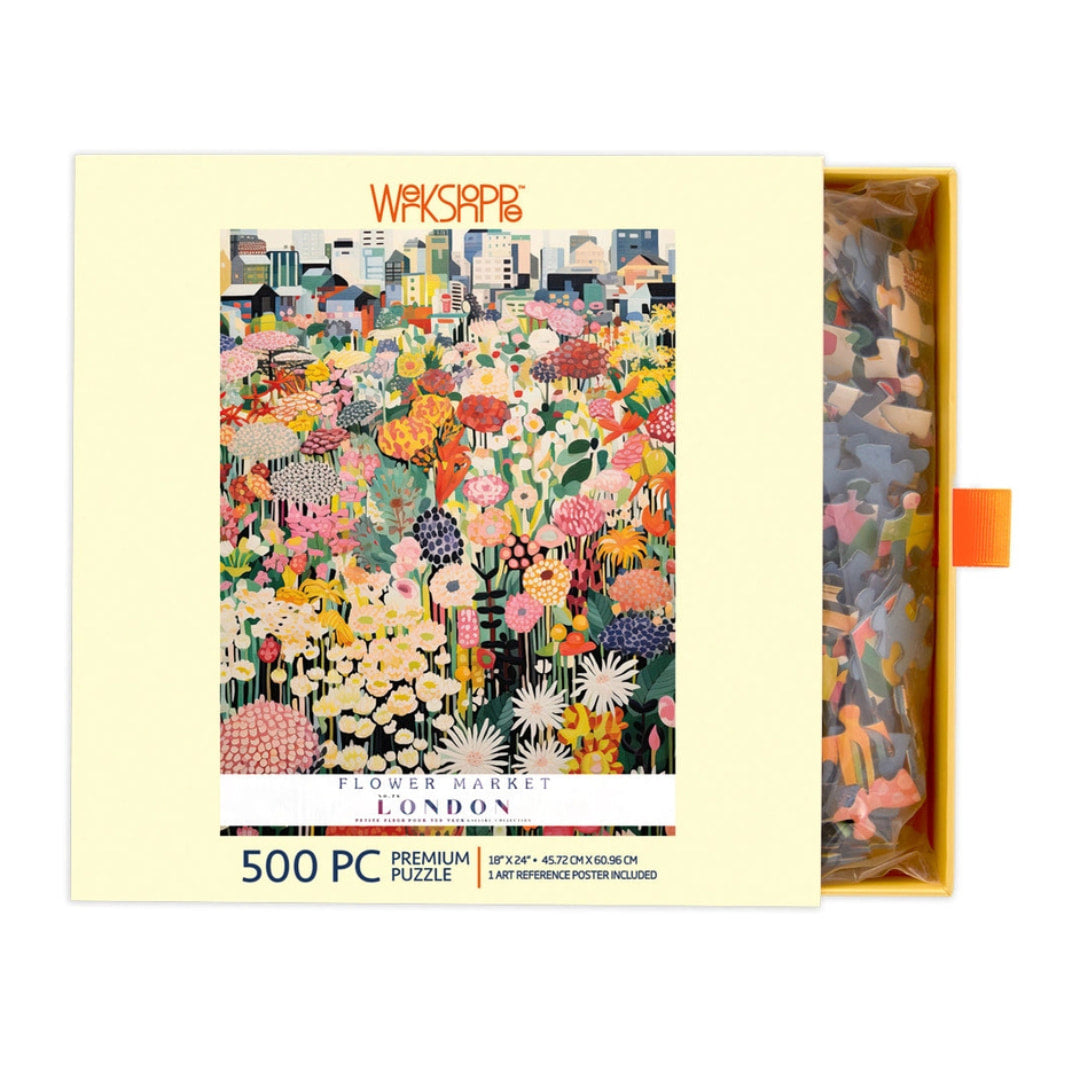 Werkshoppe Puzzles - London Flower Market 500 Piece Puzzle - The Puzzle Nerds 