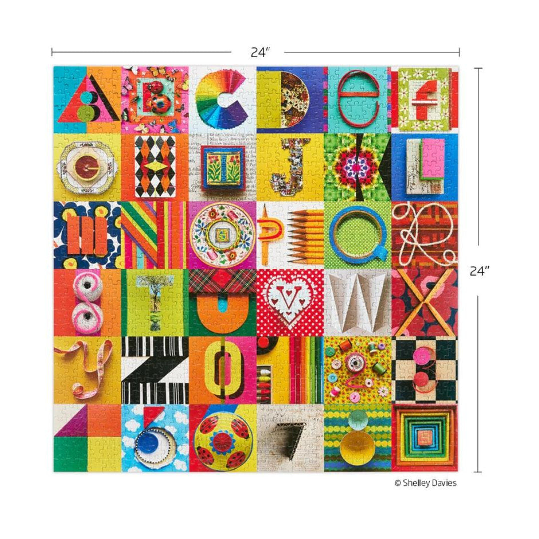 Werkshoppe Puzzles - Typeface Collage 1000 Piece Puzzle - The Puzzle Nerds  