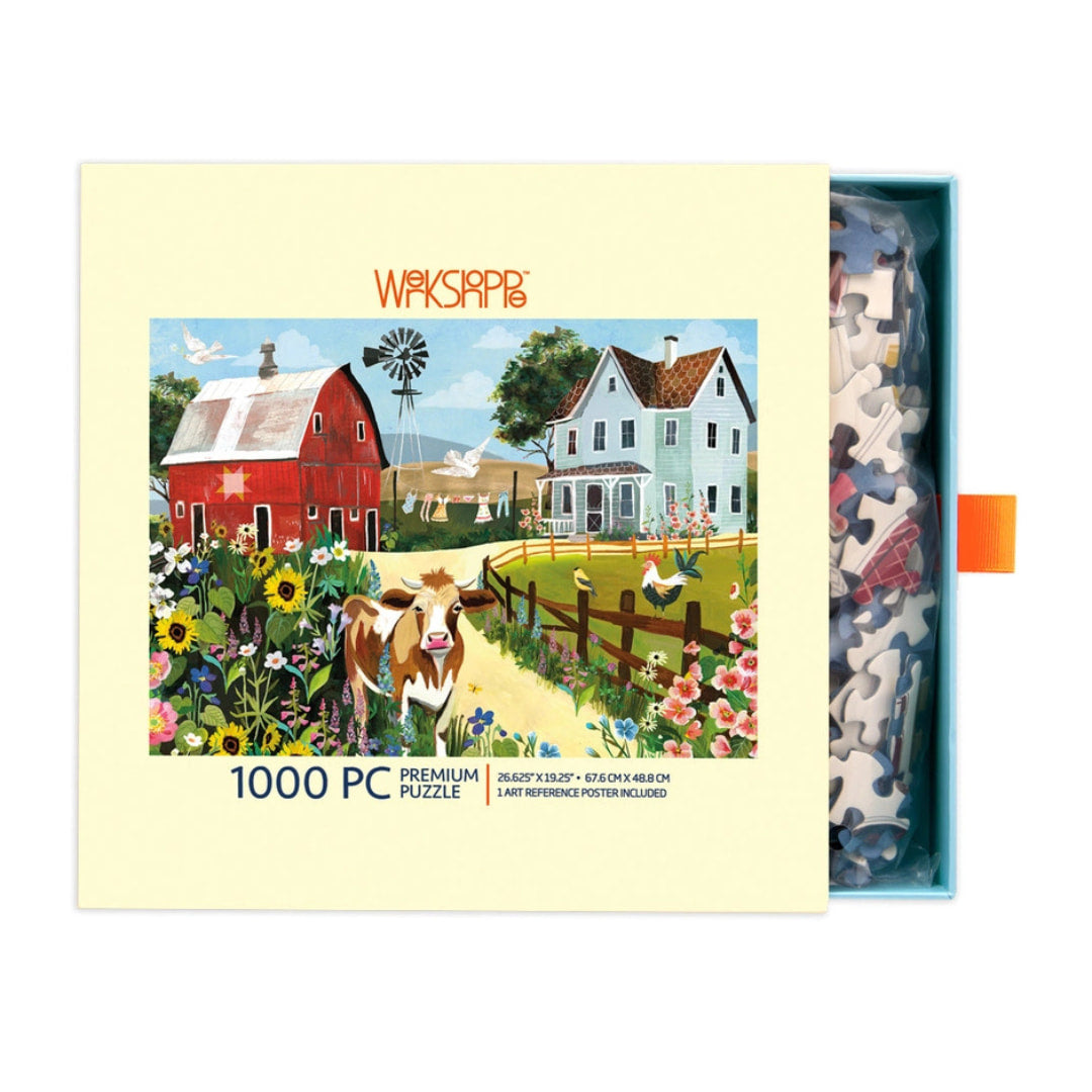 Werkshoppe Puzzles - Wildflower Farm 1000 Piece Puzzle - The Puzzle Nerds 