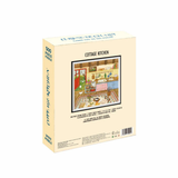 Puzzle box for a cottage kitchen themed puzzle on a white background