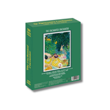 Jigsaw puzzle box titled 'The Enchanted Encounter' with a green background and artwork on the front.