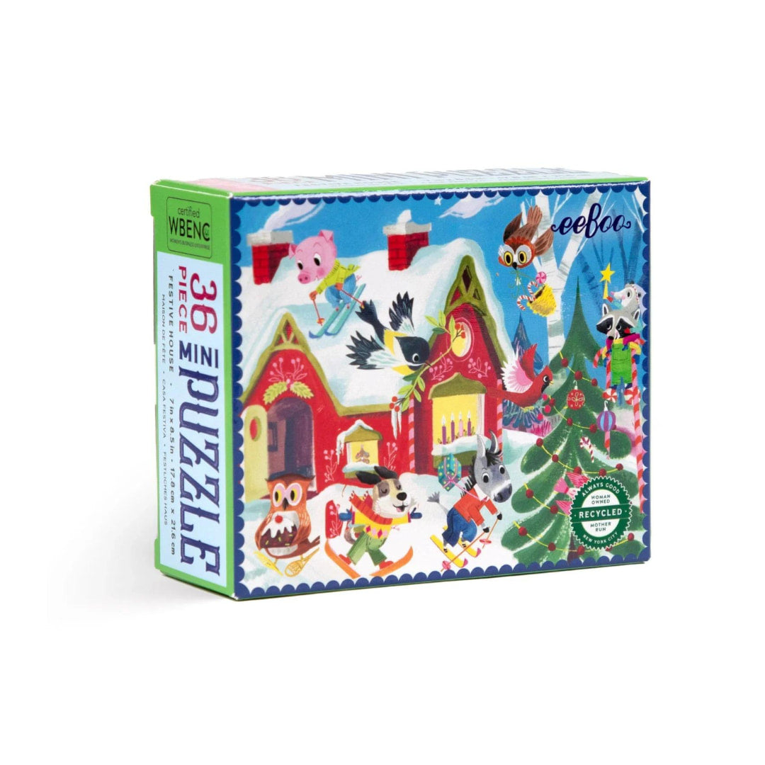 eeBoo - Festive House 36 Piece Mini Puzzle - The Puzzle Nerds 