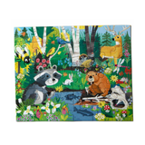 Children's puzzle with forest animals on a white background