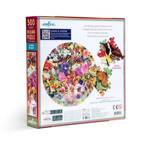 eeBoo Puzzles - Autumn Bouquet 500 Piece Round Puzzle - The Puzzle Nerds 