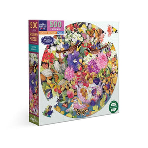 eeBoo Puzzles - Autumn Bouquet 500 Piece Round Puzzle - The Puzzle Nerds 