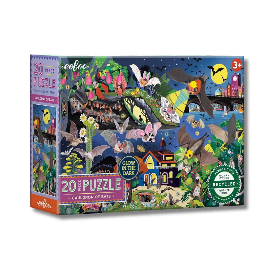 eeBoo Puzzles - Cauldron of Bats 20 Piece Puzzle  - The Puzzle Nerds  