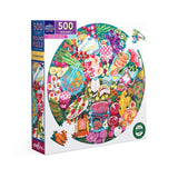eeBoo Puzzles -  Charcuterie 500 Piece Round Puzzle - The Puzzle Nerds 