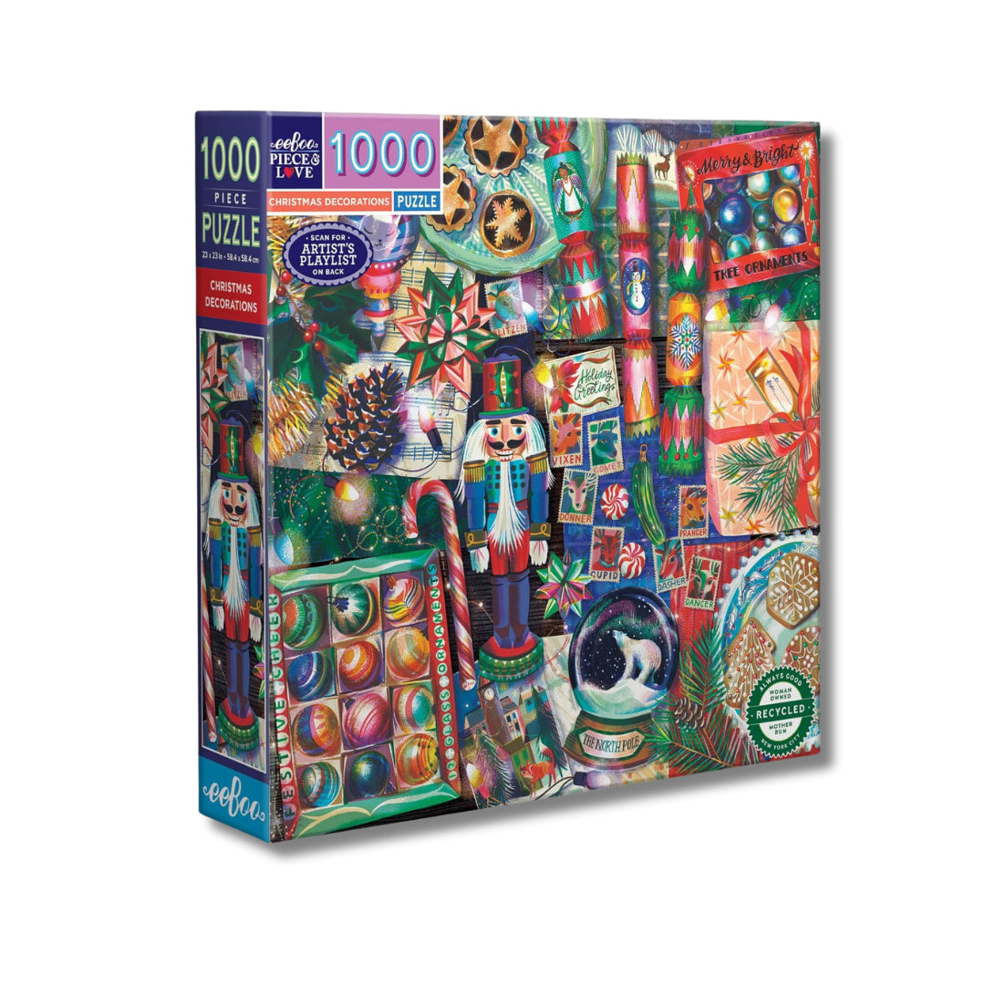 eeBoo Puzzles - Christmas Decorations  1000 Piece Puzzle - The Puzzle Nerds  