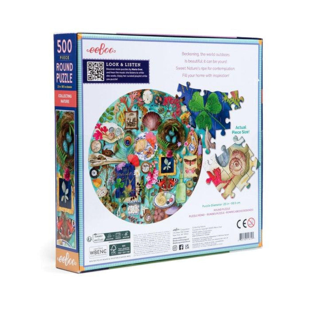 eeBoo Puzzles - Collecting Nature 500 Piece Round Puzzle - The Puzzle Nerds 