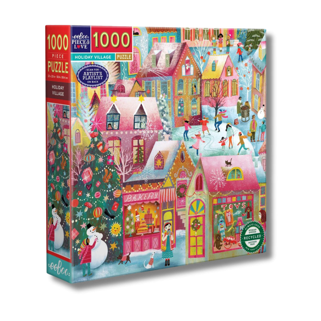 eeBoo Puzzles - Holiday Village  1000 Piece Puzzle - The Puzzle Nerds  