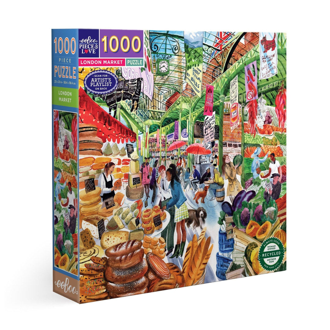 eeBoo Puzzles - London Market 1000 Piece Puzzle - The Puzzle Nerds  