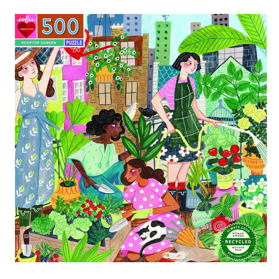 eeBoo Puzzles - Rooftop Garden 1000 Piece Puzzle - The Puzzle Nerds  