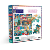 Eeboo Christmas puzzle box with colorful illustration of a town scene on a white background