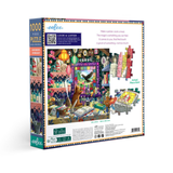 Jigsaw puzzle box with colorful illustration on a white background