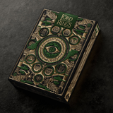 Lord of the Rings playing card box on a dark textured background
