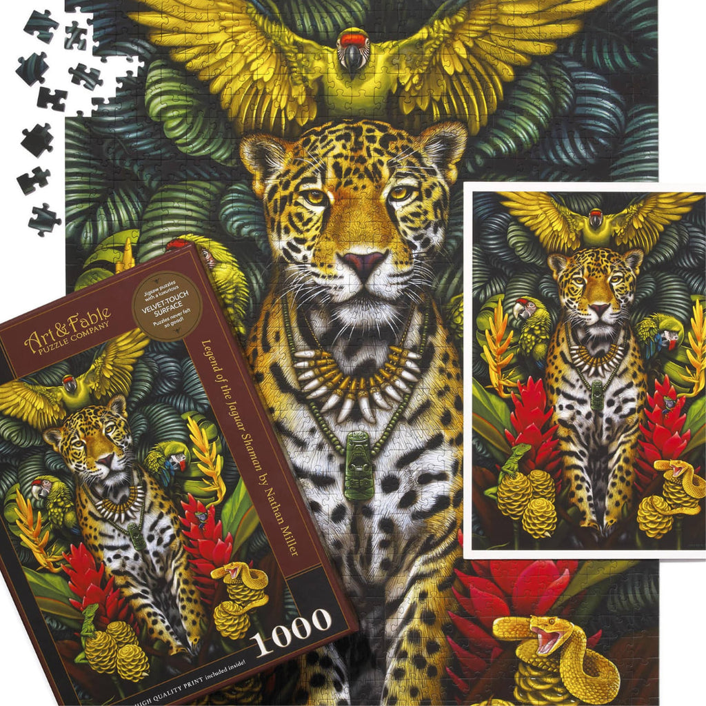 Art & Fable Puzzle Company - Legend Of The Jaguar Shaman 1000 Piece Puzzle - The Puzzle Nerds