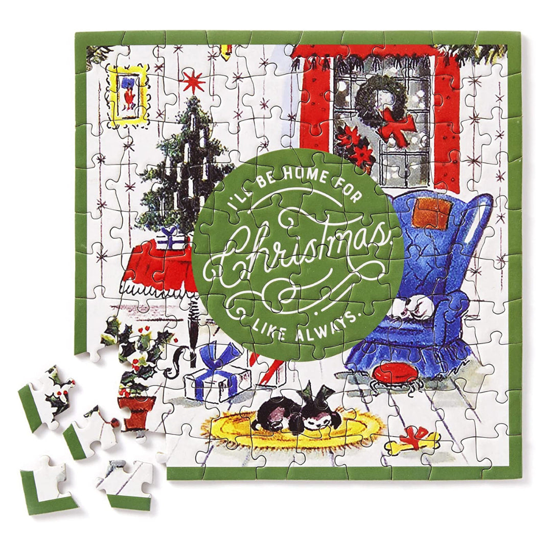 Brass Monkey - Home For Christmas 100 Piece Mini Shaped Puzzle - The Puzzle Nerds 