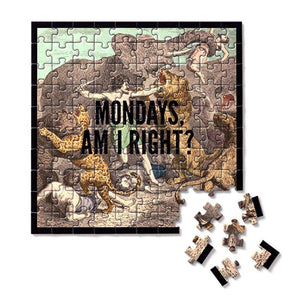 Brass Monkey - Mondays, Am I Right? 100 Piece Mini Shaped Puzzle - The Puzzle Nerds