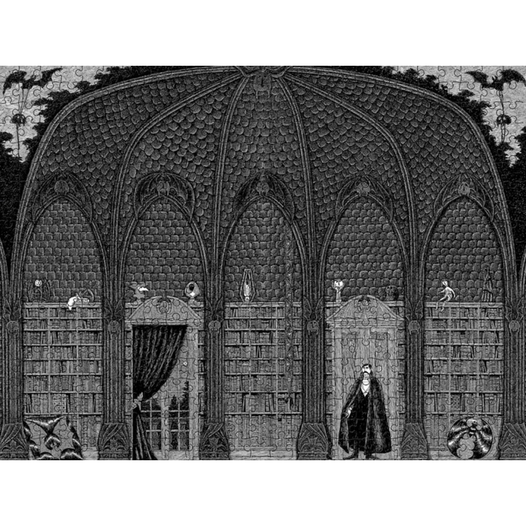 Dracula in Dr. Seward's Library by Edward Gorey 500 Piece Puzzle - The Puzzle Nerds