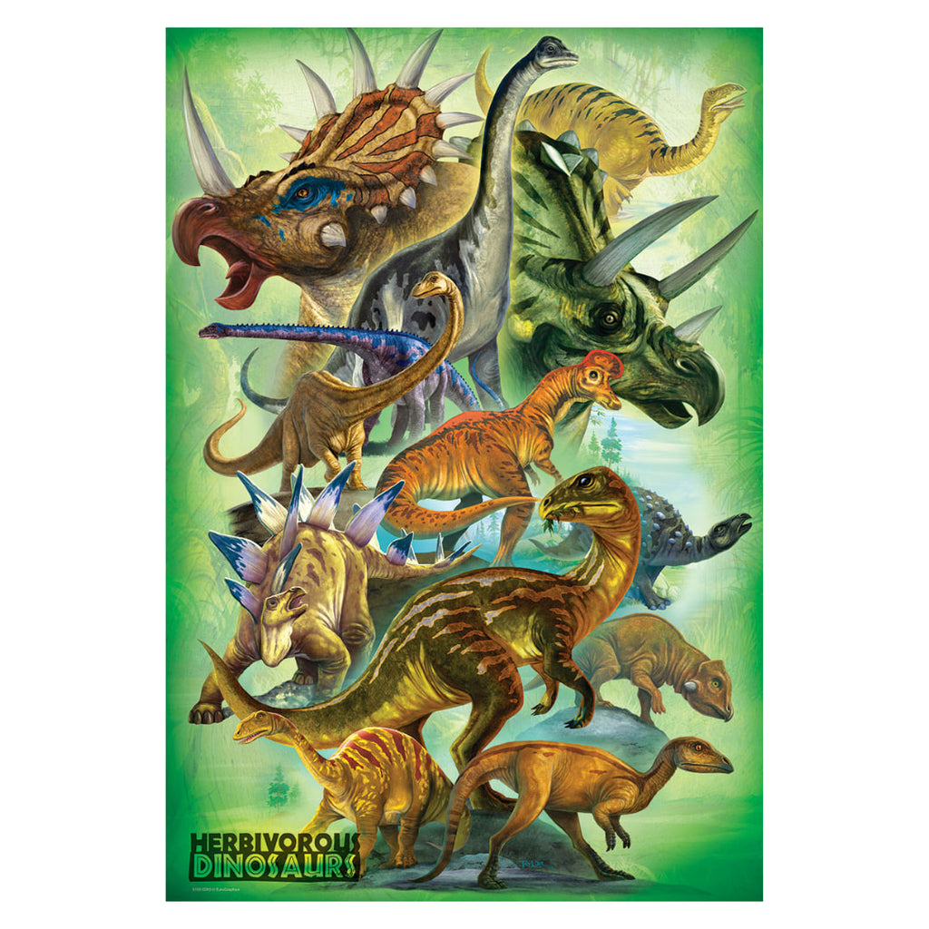 Eurographics - Herbivorous Dinosaurs 100 Piece Puzzle - The Puzzle Nerds