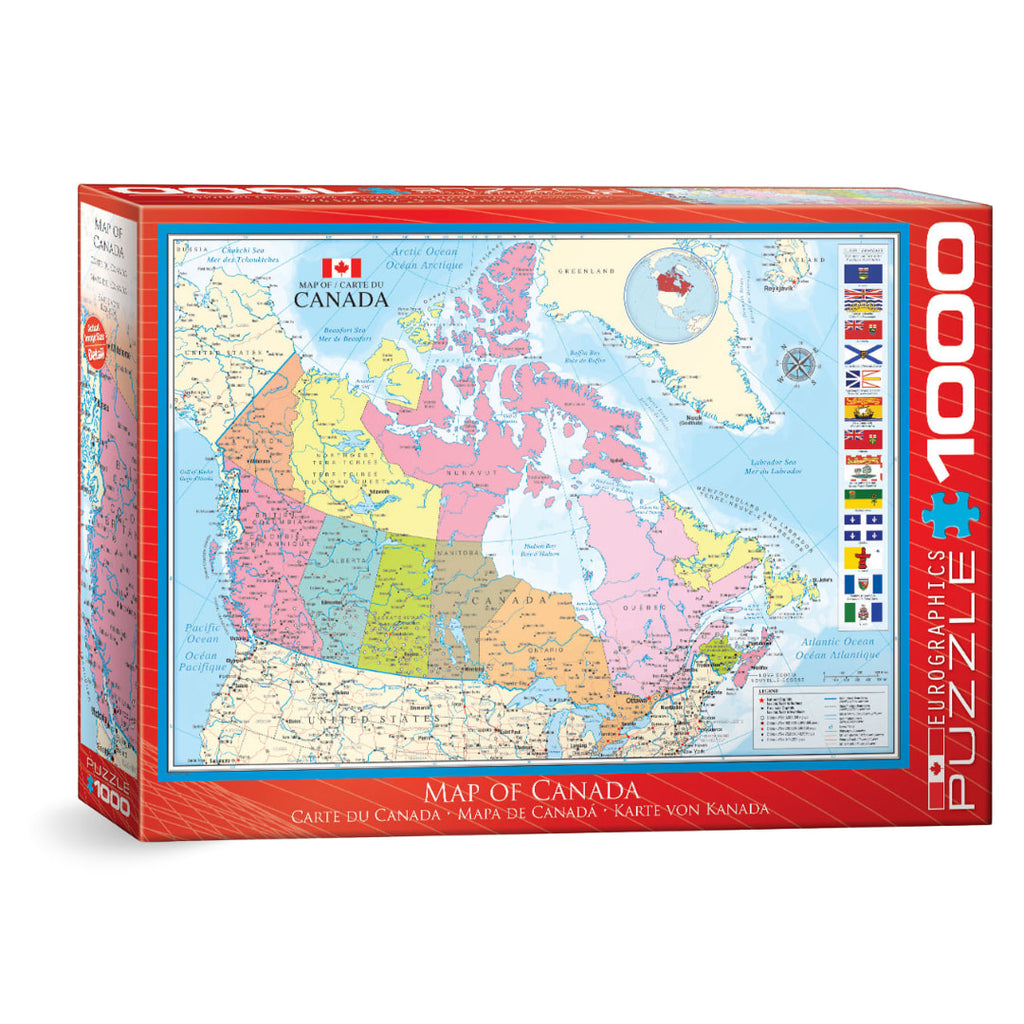 Eurographics - Map Of Canada 1000 Piece Puzzle - The Puzzle Nerds 