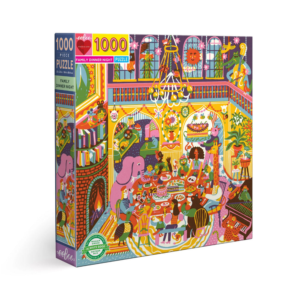 Family Dinner Night 1000 Piece Puzzle - eeBoo - The Puzzle Nerds