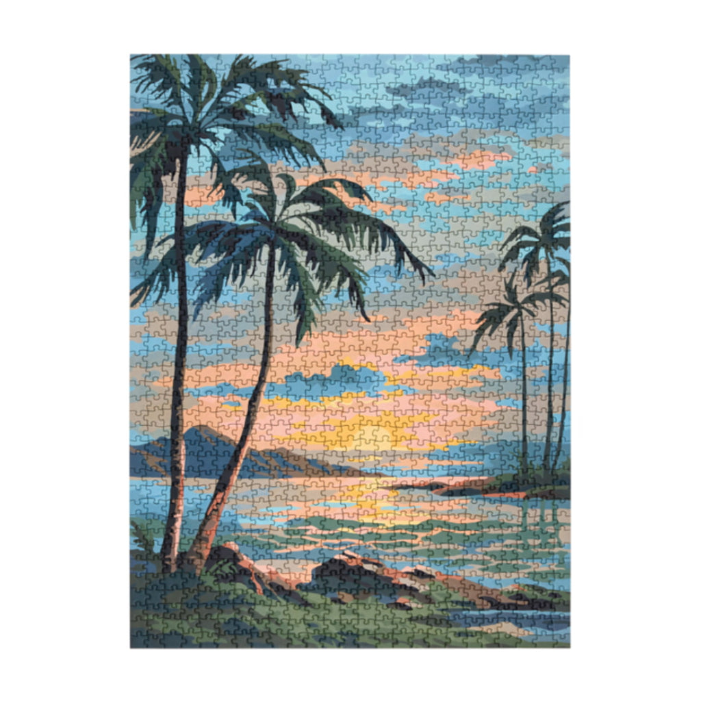 Four Point Puzzles - Paint By Numbers Tropics 1000 Piece Puzzle - The Puzzle Nerds