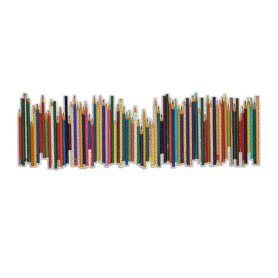 Frank Lloyd Wright Colored Pencils Shaped 1000 Piece Panoramic Puzzle  - The Puzzle Nerds - Galison