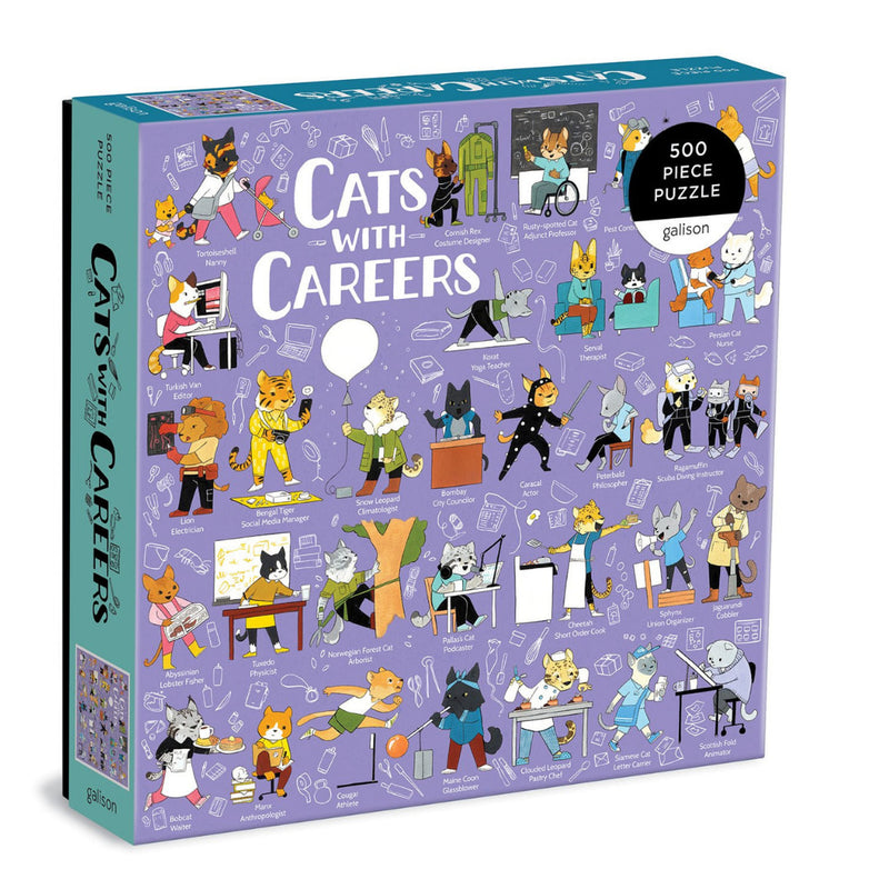 Galison 500 Piece Puzzle Cats With Careers