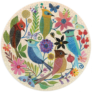 Galison - Circle Of Avian Friends 1000 Piece Round Puzzle - The Puzzle Nerds