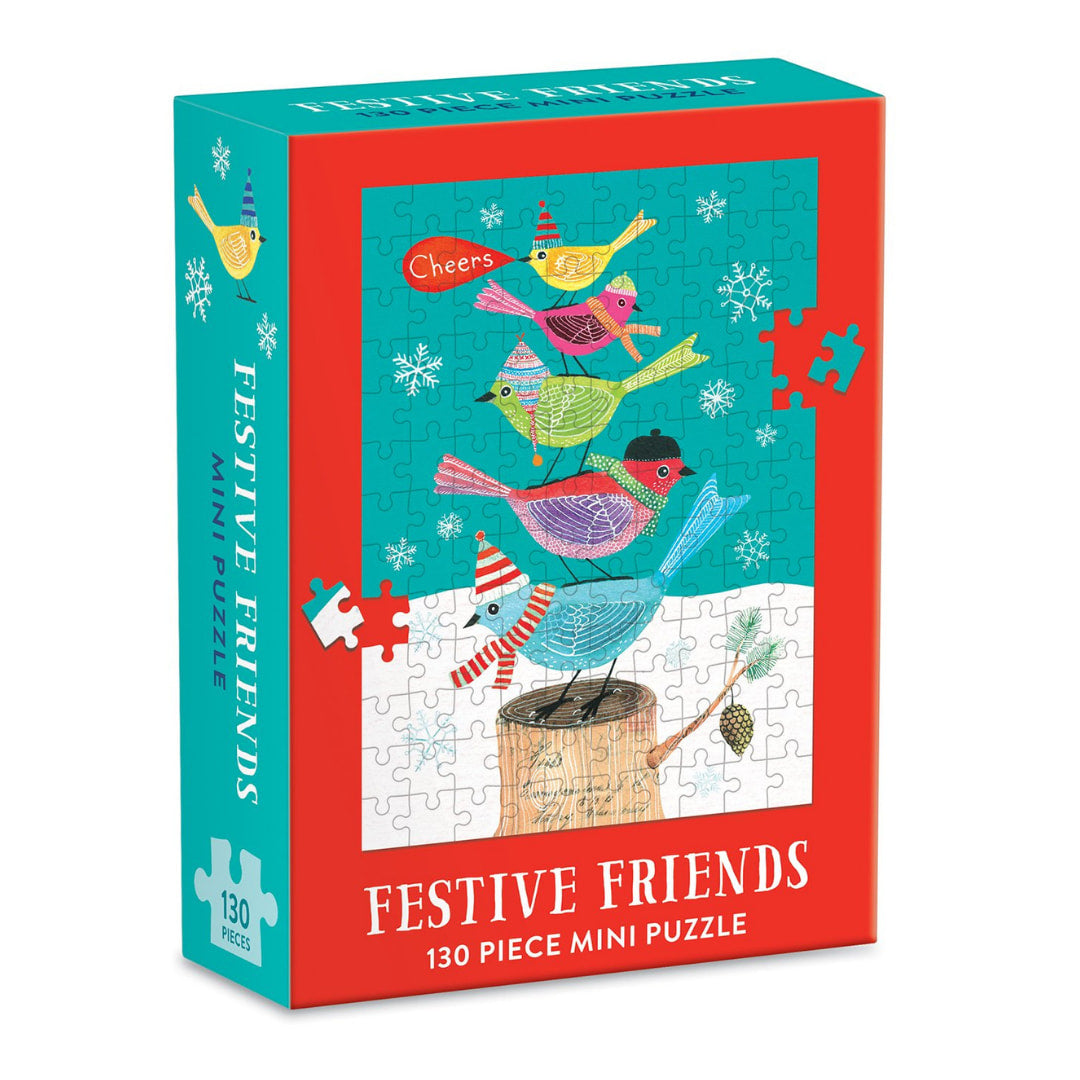 Galison - Festive Friends 130 Piece Mini Puzzle - The Puzzle Nerds