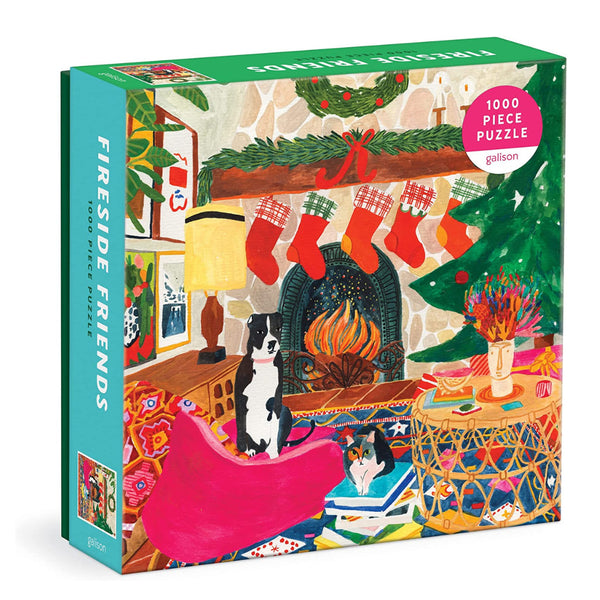 Galison 'Fireside Friends' Puzzle – 1000 Teile, Gemütliche Weihnachtsszene In Box