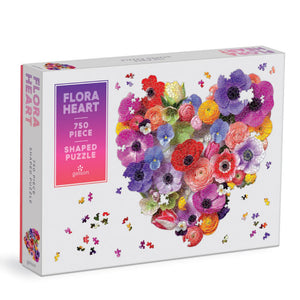 Galison - Flora Heart 750 Piece Shaped Puzzle - The Puzzle Nerds