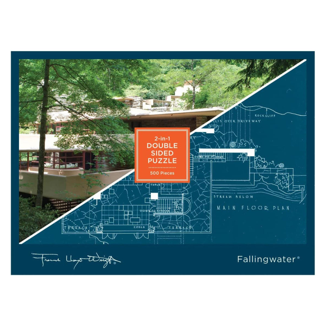 Galison - Frank Lloyd Wright Fallingwater Double-Sided 500 Piece Puzzle - The Puzzle Nerds