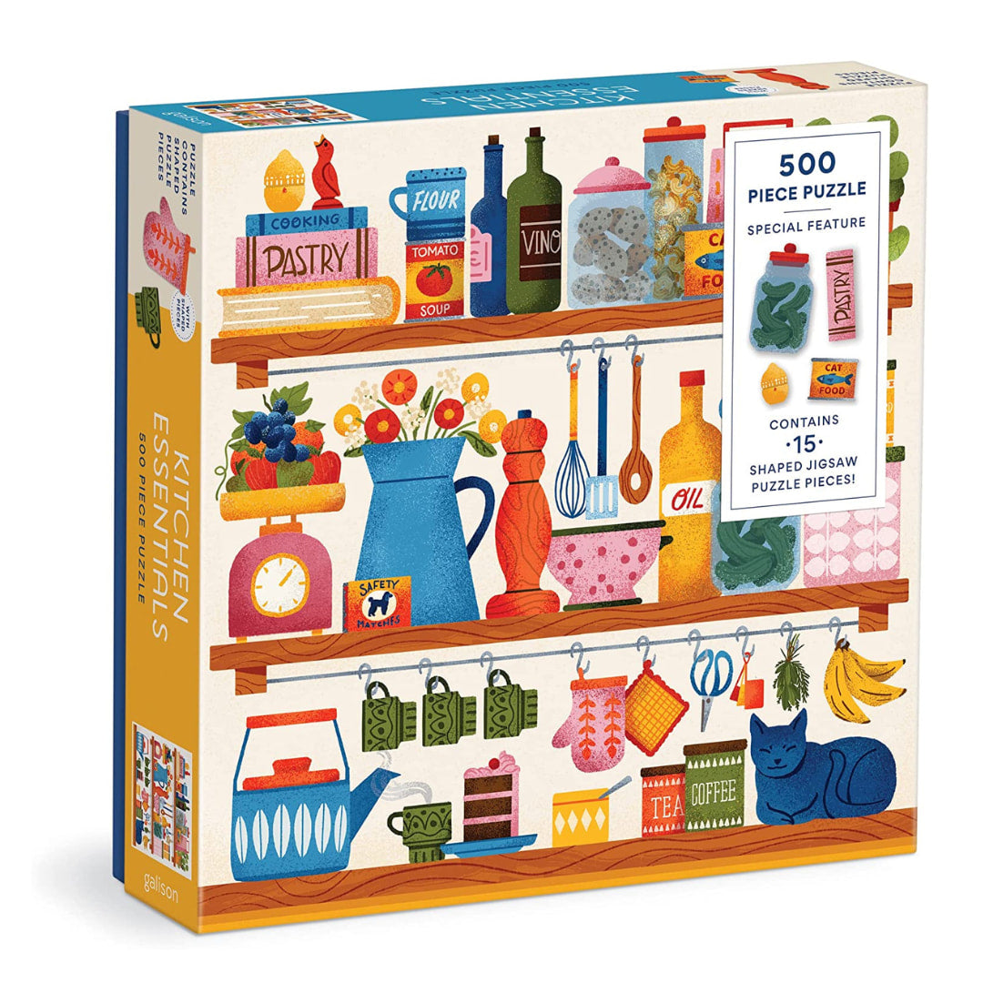 Galison -  Kitchen Essentials 500 Piece Puzzle With Shaped Pieces - The Puzzle Nerds