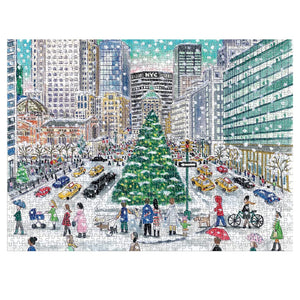 Galison - Michael Storrings Snowfall On Park Avenue 1000 Piece Puzzle - The Puzzle Nerds 