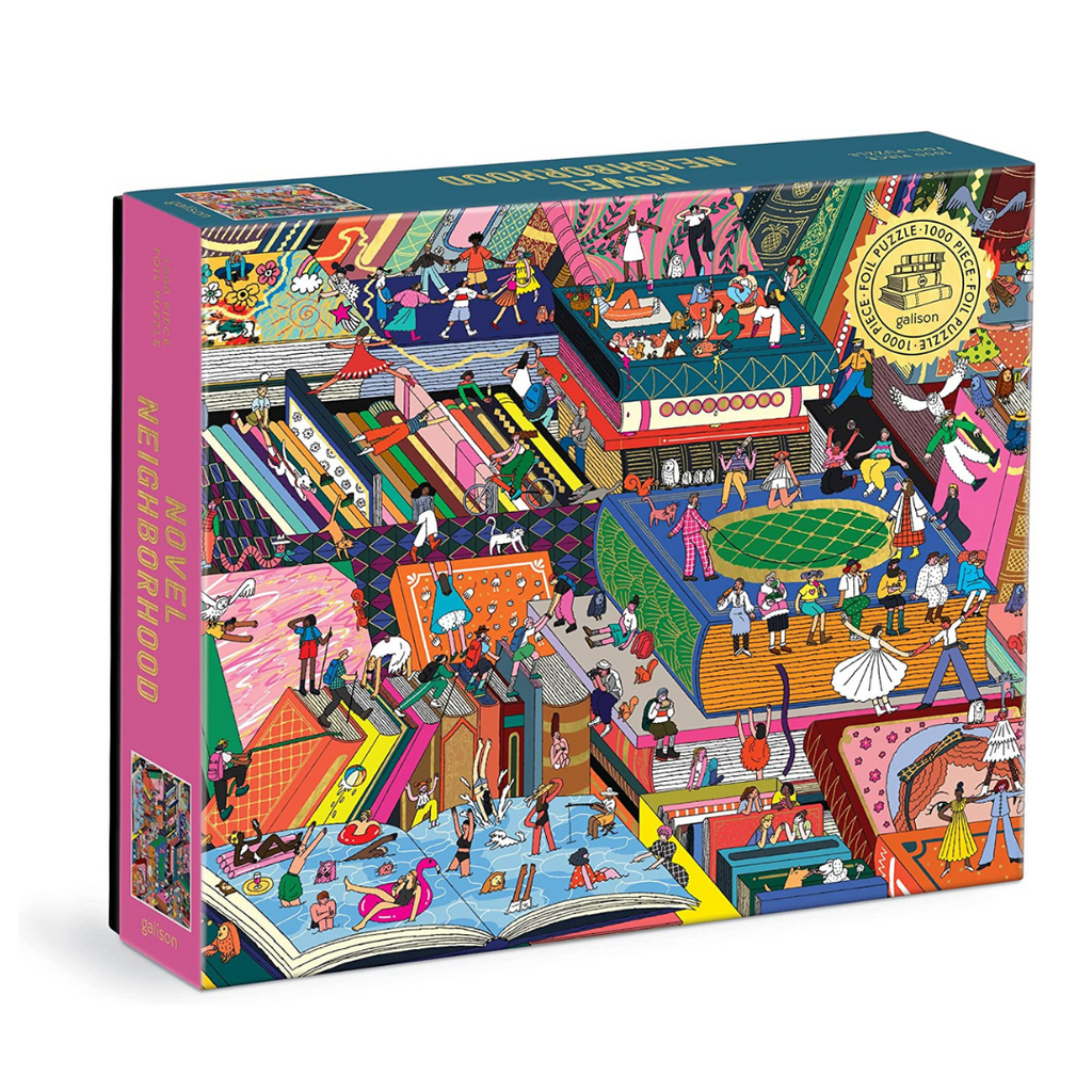 Galison - Novel Neighborhood 1000 Piece Foil Puzzle - The Puzzle Nerds