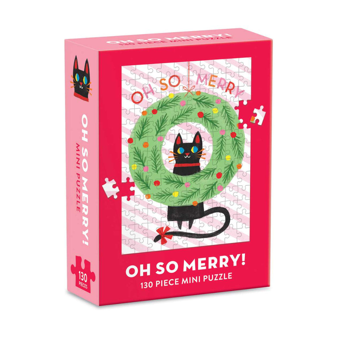 Galison - Oh So Merry! 130 Piece Mini Puzzle - The Puzzle Nerds 