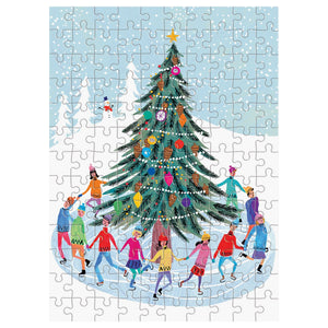 Galison - Tree Skaters 130 Piece Mini Puzzle Ornament - The Puzzle Nerds