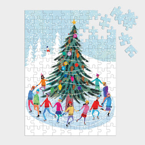 Galison - Tree Skaters 130 Piece Mini Puzzle Ornament - The Puzzle Nerds
