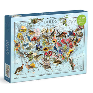 Galison - Wendy Gold State Birds 1000 Piece Puzzle - The Puzzle Nerds