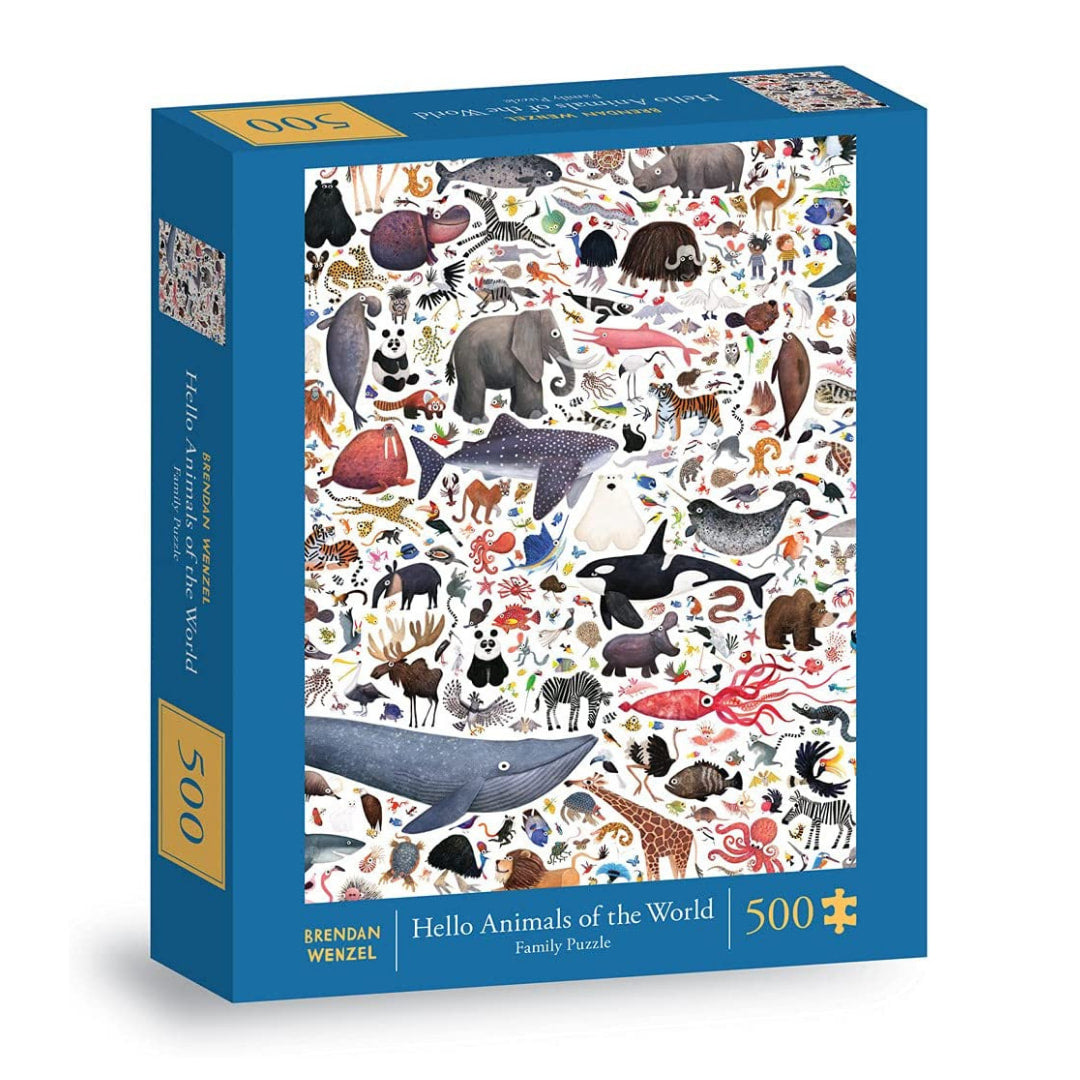 Hello Animals Of the World 500 Piece Family Puzzle - The Puzzle Nerds
