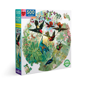 Hummingbirds 500 Piece Round Puzzle - The Puzzle Nerds