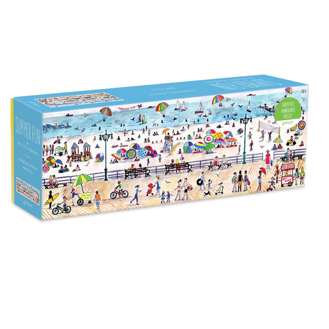 Michael Storrings Summer Fun 1000 Piece Panoramic Jigsaw Puzzle - The Puzzle Nerds - Galison