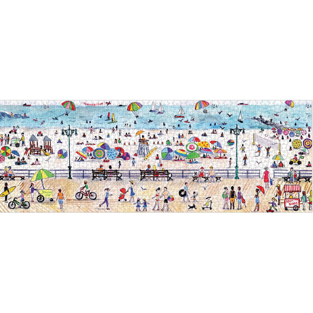 Michael Storrings Summer Fun 1000 Piece Panoramic Jigsaw Puzzle - The Puzzle Nerds - Galison