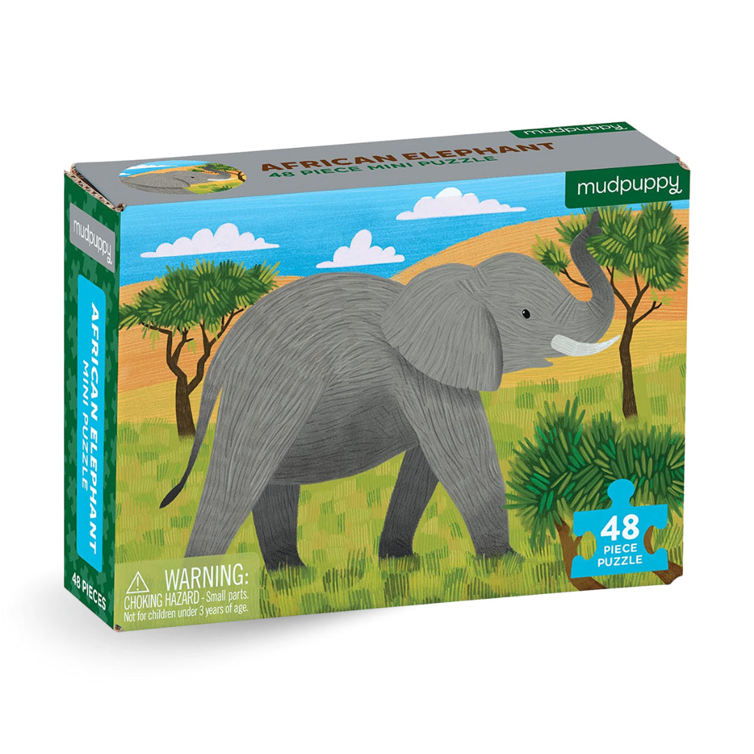 Mudpuppy - African Elephant 48 Piece Mini Puzzle - The Puzzle Nerds