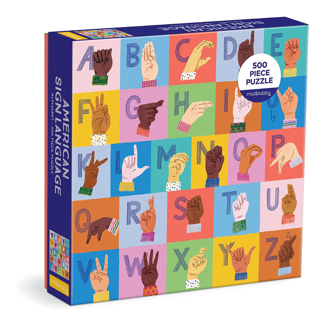 Mudpuppy - American Sign Language Alphabet 500 Piece Family Puzzle - The Puzzle Nerds